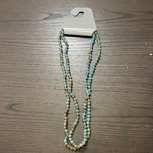 Teal & Gold Double Wrapped Necklace
